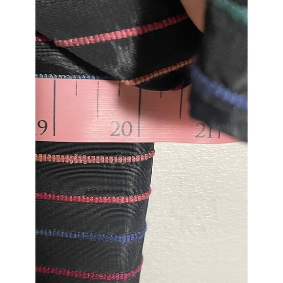 Vintage Karen Alexander Peplum Dress 80s Rainbow Stripe Long Sleeve Maxi Size 8 - Picture 16 of 16